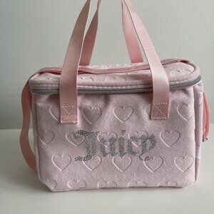 Juicy Couture Cooler Bag Light Pink Terry  Holds 6 Cans Stylish Insulated Tote